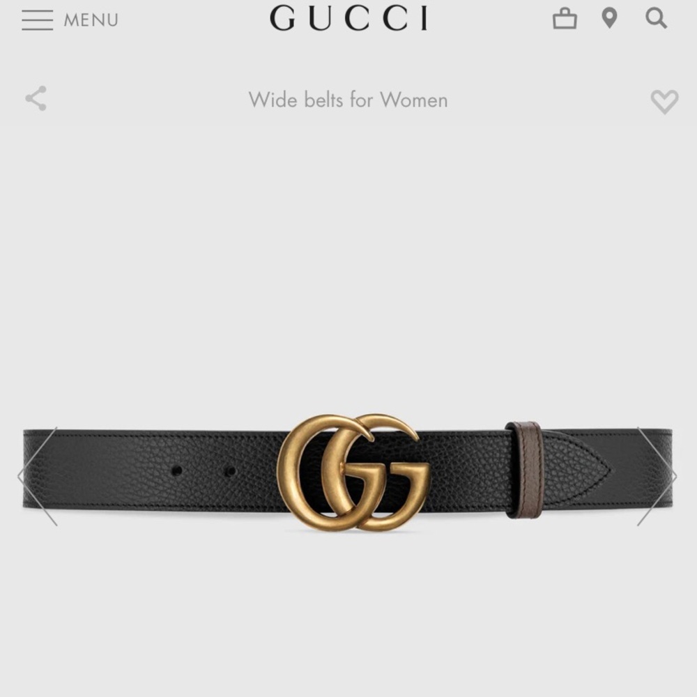 Gucci Marmot Belt (Authentic) Gold and Black